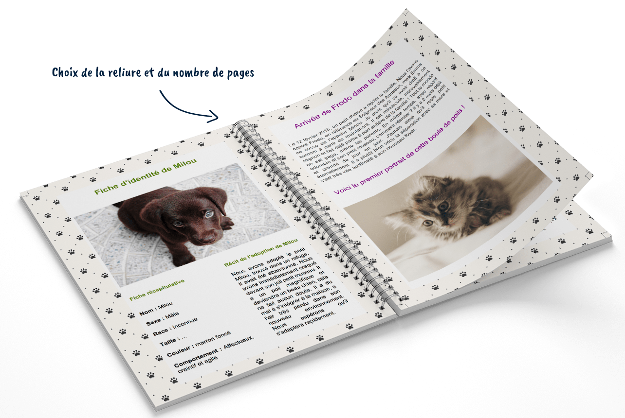 Créer le livre de mon animal